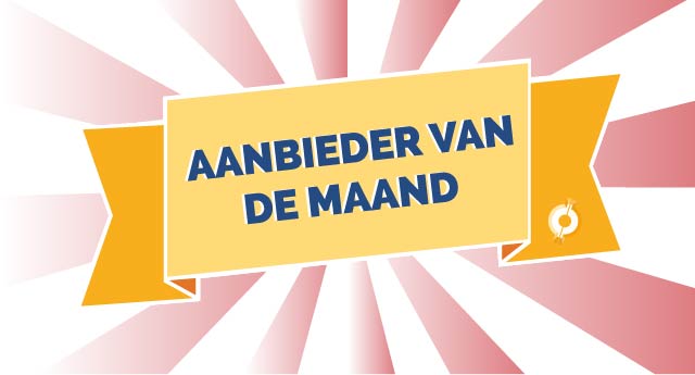 Licht rode zonnestralen met een oranje lint van CoinCompare en de crypto aanbieder van de maand